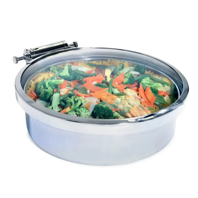 DW Haber Chafer Grill (2 Gal) Round Full Glass Hinged Stainless Steel