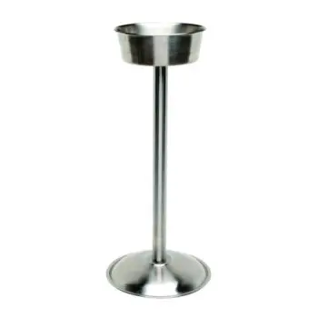 Genware Wine Bucket Stand 9 7/8 in x 9 7/8 in x 21 3/4 in Satin Stainless Steel - Set of 6