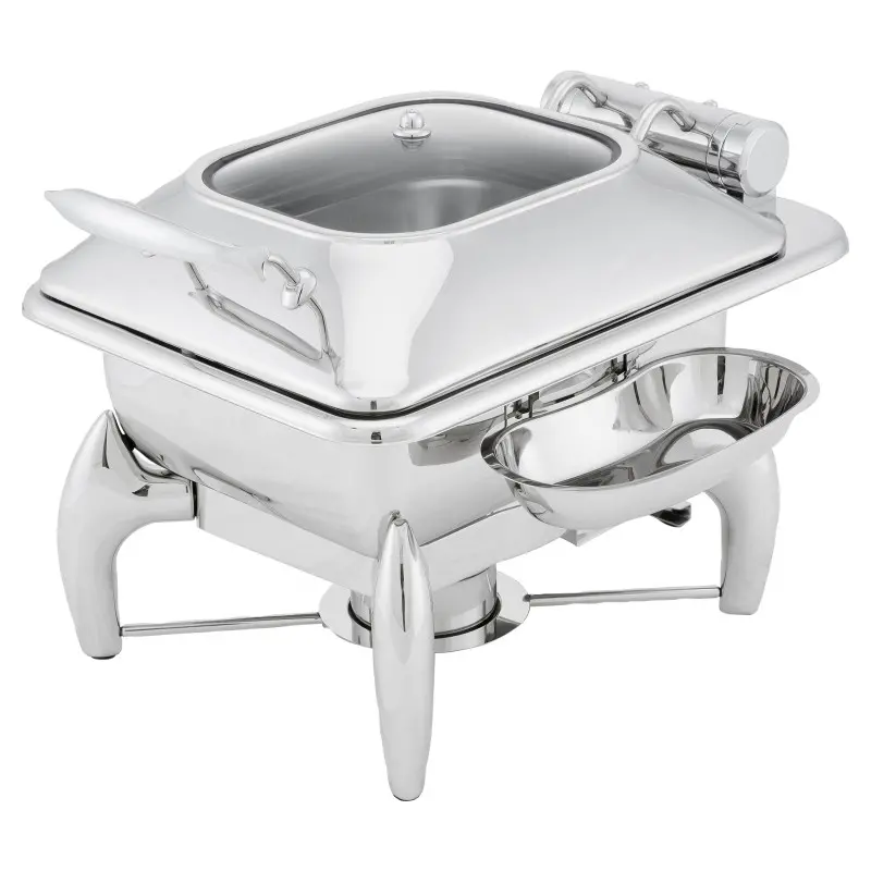 Walco HW/Buffet Rectangle Chafer with Glass Lid And Stand 18 1/2 in x 13 1/2 in x 16 1/2 in (4 qt) Idol Buffet Walco HW/Buffet Rectangle Chafer with Glass Lid And Stand 18 1/2 in x 13 1/2 in x 16 1/2 in (4 qt) Idol Buffet