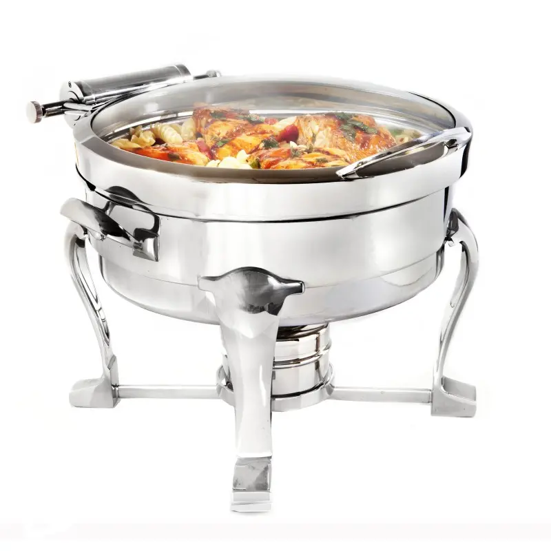 DW Haber Chafer Millennium 4 qt Round Full Glass Hinged Stainless Steel