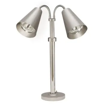 DW Haber Portable Heat Lamp Modern Double Heads Adjustable Height 20-32 in H Stainless Steel
