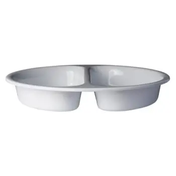 DW Haber Food Pan Split Round 1 1/2 And 2 Gal Round Chafer White