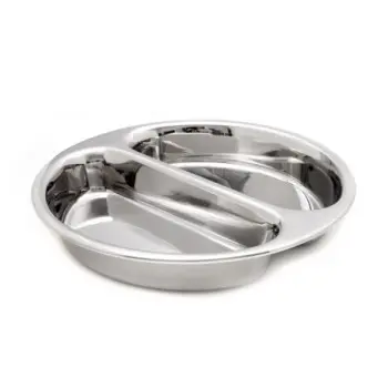 DW Haber Food Pan Divided (4 qt) Round Chafer Stainless Steel