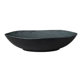 Creations Buffet Large Round Shallow Bowl 14 1/8 in x 2 5/8 in (1 Gal) Pompeii Slate - Set of 8