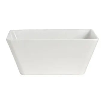 Delfin Hospitality Square Bowl 9 1/2 in x 9 1/2 in x 4 in (3 1/2 qts) Quadro White - Set of 12