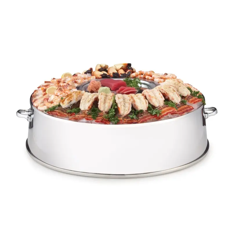 DW Haber Seafood Extreme Round 30 in with Plaid Border No Wood Stainless Steel DW Haber Seafood Extreme Round 30 in with Plaid Border No Wood Stainless Steel