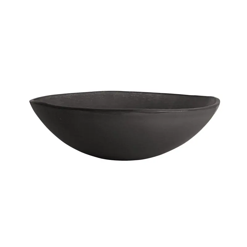 My Glass Studio Serving Bowl 10 1/8 in x 3 3/8 in (2 1/4 qt) Mid Modern Solid Dark Grey - Set of 4