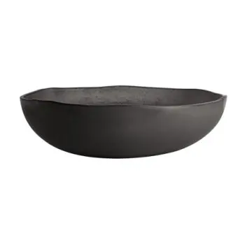 My Glass Studio Serving Bowl 11 1/2 in x 3 5/8 in (3 1/2 qt) Mid Modern Solid Dark Grey - Set of 6