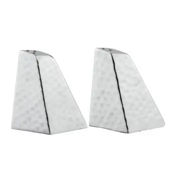 DW Haber Salt And Pepper Shaker Set Tear Drop Hammered Stainless Steel - Set of 6