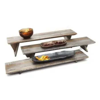 DW Haber Riser Set Wood 23 in x 6 in includes 3 Heights Ash Grey 1 1/2, 3 1/2, 5 1/2 in Heights