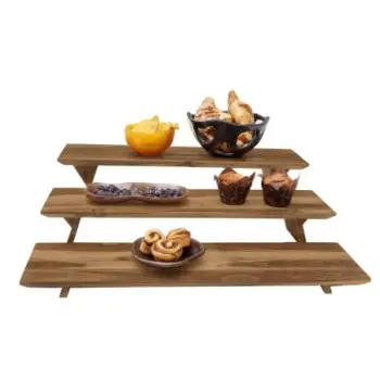 DW Haber Riser Set Wood 23 in x 6 in includes 3 Heights Teak 1 1/2, 3 1/2, 5 1/2 in Heights