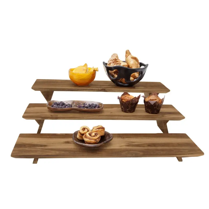 DW Haber Riser Set Wood 23 in x 6 in includes 3 Heights Teak 1 1/2, 3 1/2, 5 1/2 in Heights