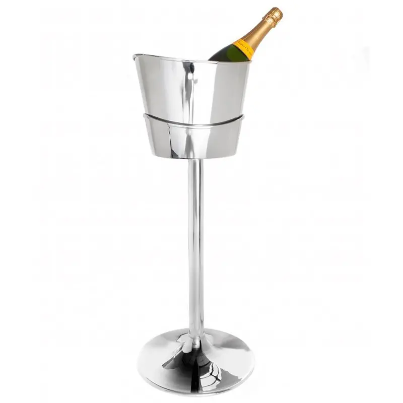 DW Haber Wine Stand For Two Bottle Oval Scoop Cooler Stainless Steel