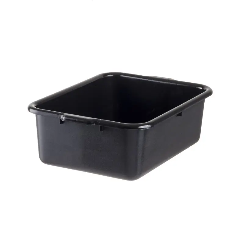 Tablecraft Tote Box 7 Gallon Black 21.5"x15.75"x7" - Polyethylene (High Density Copolymer) NSF - Palletized - NSF - Set
