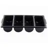 Tablecraft Cutlery Bin Black 21.75"x11.75"x3.75" - Polyethylene (High Density Copolymer) - Set of 12