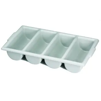 Tablecraft Cutlery Bin Gray 21.75"x11.75"x3.75" - Polyethylene (High Density Copolymer) - Set of 12