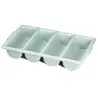 Tablecraft Cutlery Bin Gray 21.75"x11.75"x3.75" - Polyethylene (High Density Copolymer) - Set of 12