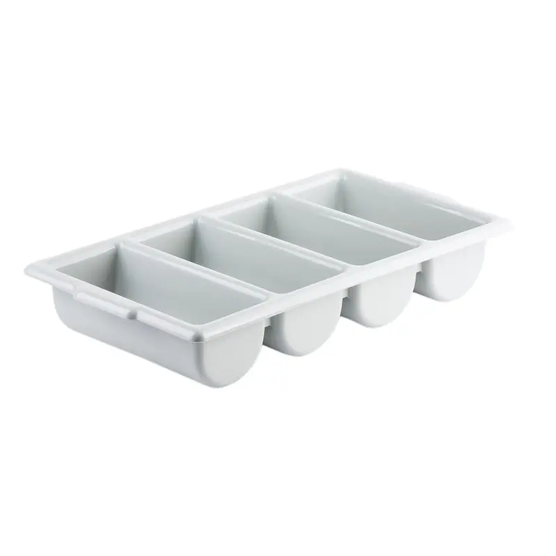 Tablecraft Cutlery Bin Gray 21.75"x11.75"x3.75" - Polyethylene (High Density Copolymer) - Set of 12