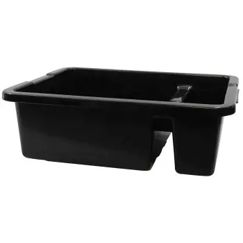 Tablecraft Tote Box 5 Gallon Black 21"x17"x7" - Polyethylene (High Density Copolymer) - NSF - Set of 6