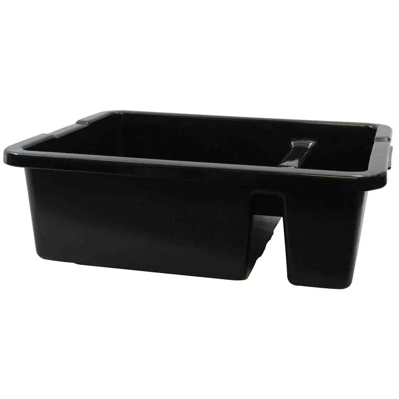 Tablecraft Tote Box 5 Gallon Black 21"x17"x7" - Polyethylene (High Density Copolymer) - NSF - Set of 6