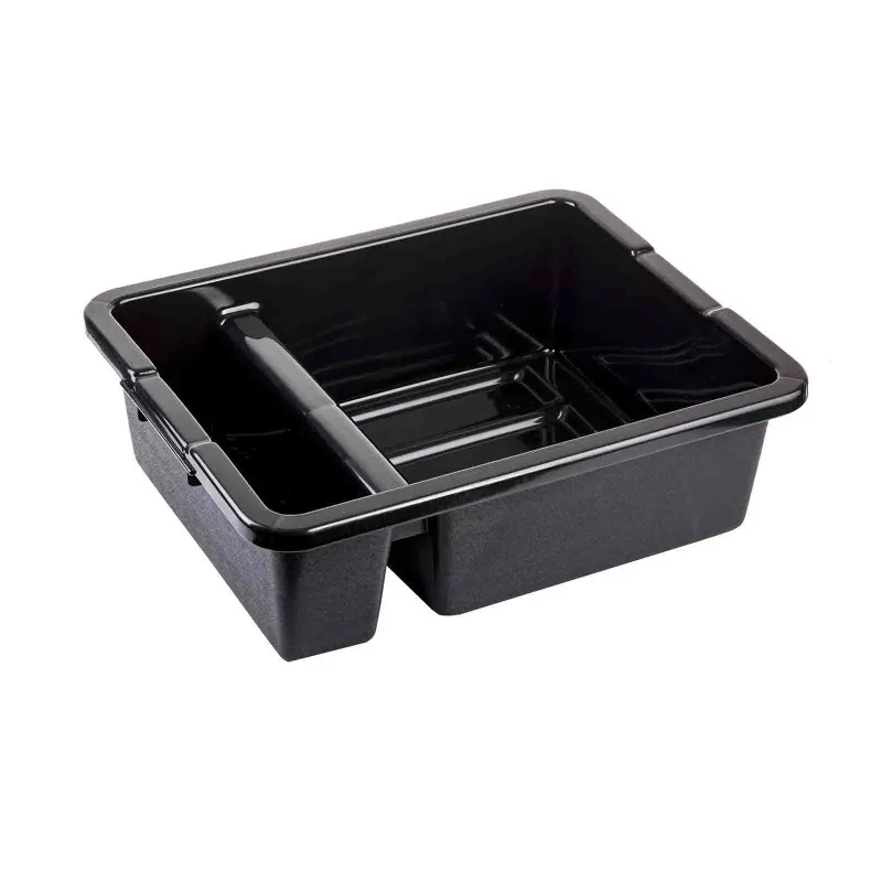 Tablecraft Tote Box 5 Gallon Black 21"x17"x7" - Polyethylene (High Density Copolymer) - NSF - Set of 6