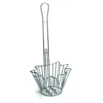 Tablecraft Deep Taco Fry Basket 5"x7"x18" - Chrome Plated (Over Metal)