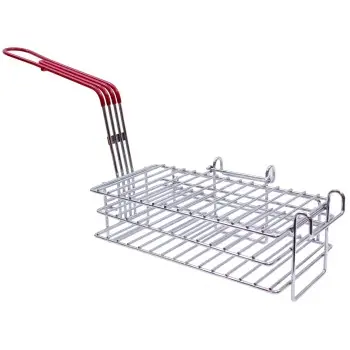 Tablecraft Burrito Fry Basket 22"x7"x10.5" - Nickel Plated (Over Steel)