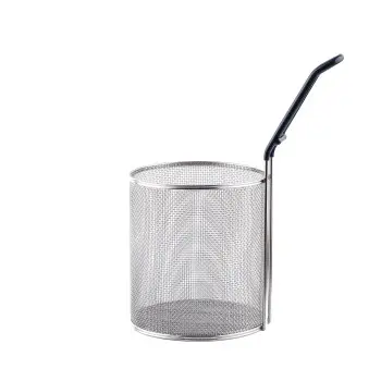 Tablecraft Round Pasta Basket 3.5 Qts 10"x6.5"x12.75" - Stainless Steel (18/8) - 6.5" dia x 7" - 5" Handle - Set of 2