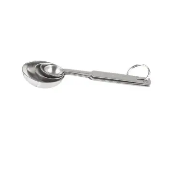 Tablecraft Heavyweight Measuring Cup Set 5.1875"x1.6875"x.75" - Stainless Steel Set of 4: 1/4tsp - 1/2tsp - 1tsp - 1tbsp