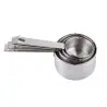 Tablecraft Measuring Cup Set 3.25"x2.5"x7" - Stainless Steel (201) Set of 4 - Includes 1/4c - 1/3c - 1/2c - 1c