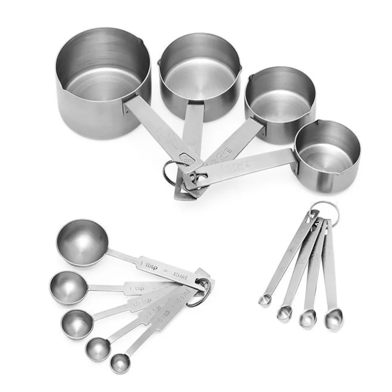 Tablecraft Baker's Dozen Measuring Set 8"x2.75"x11.5" - Stainless Steel (202) Includes H723 - H725 - H722A