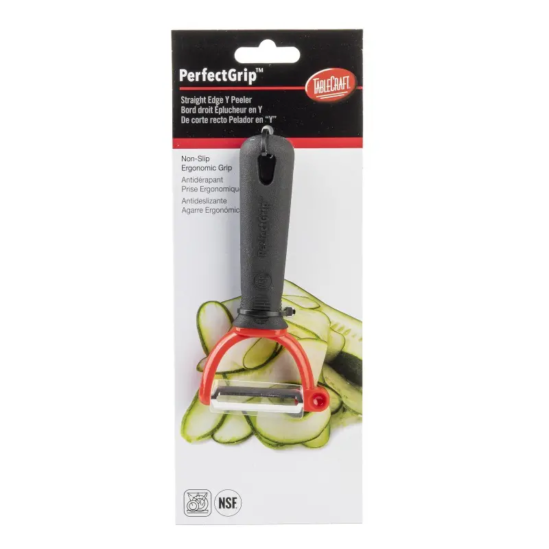 Tablecraft PerfectGrip Peeler - Straight Edge 1.125"x1.375"x7.25" - Stainless Steel (420J2) - NSF