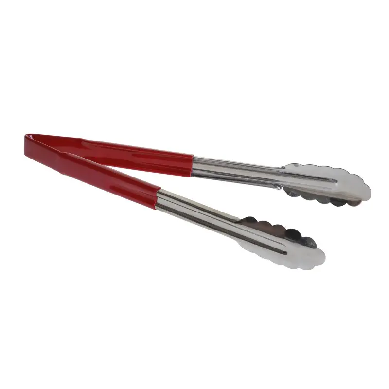 Tablecraft Tongs Red 12.375"x1.5"x1.25" - Stainless Steel (18/0) - NSF