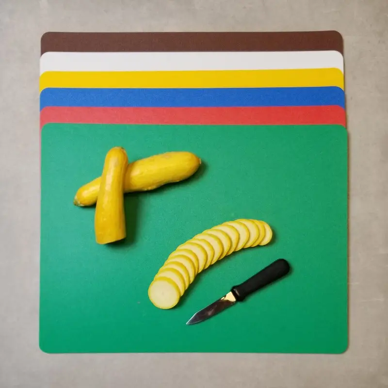 Tablecraft Flexible Cutting Boards 18"x12"x.055" - Polyp. (PP) Incl: Blue - Brown - Green - Red - White - Yellow - NSF