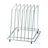 Tablecraft Cutting Board Rack Oz. 12"x9.25"x10.62" - Stainless Steel (18/8) - Holds 6 Boards - Black Feet