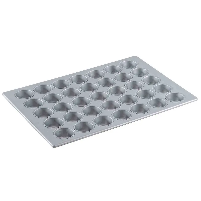 Aluminized Steel Muffin/Cupcake Pan 3.25 OZ 26"x18"x1.375" - 35 Cups (5 x 7) - Silicone Glazed Non-Stick Coating