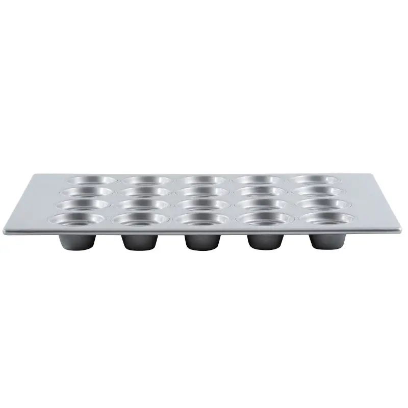 Aluminized Steel Large Crown Muffin Pan 6 Oz. 26"x18"x2" - 20 Cups (4 x 5) - Silicone Glazed Non-Stick Coating Aluminized Steel Large Crown Muffin Pan 6 Oz. 26"x18"x2" - 20 Cups (4 x 5) - Silicone Glazed Non-Stick Coating