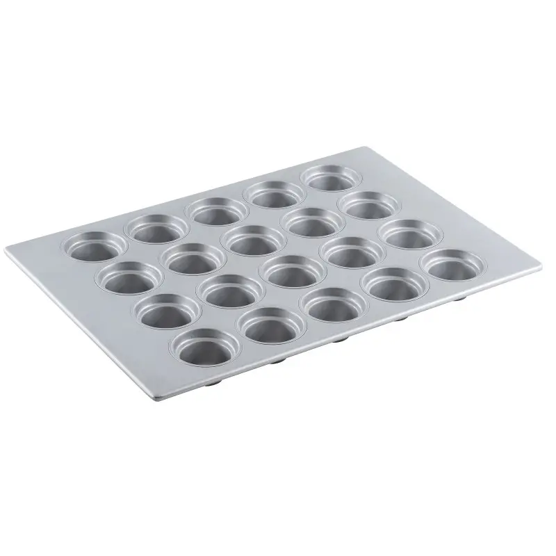 Aluminized Steel Large Crown Muffin Pan 6 Oz. 26"x18"x2" - 20 Cups (4 x 5) - Silicone Glazed Non-Stick Coating Aluminized Steel Large Crown Muffin Pan 6 Oz. 26"x18"x2" - 20 Cups (4 x 5) - Silicone Glazed Non-Stick Coating