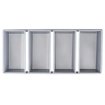 Aluminized Steel 4-Loaf Strapped Bread Pan 21"x9.5"x2.75" - 8.5 x 4.5 x 2.75" Pans - Non-Stick Silicone Glaze