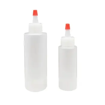 Tablecraft Squeeze Bottle Clear 1.5"x1.5"x5.75" - Polyethylene (LDPE) 24mm - Standard TipTop - Set of 6