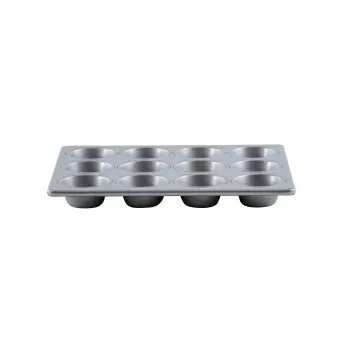 Aluminized Steel Muffin/Cupcake Pan 3.25 OZ 13.75"x10.5"x1.375" - 12 Cups (3 x 4) - Silicone Glazed Non-Stick Coating