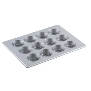 Aluminized Steel Muffin/Cupcake Pan 3.25 OZ 20.75"x14"x1.375" - 24 Cups (4 x 6) - Silicone Glazed Non-Stick Coating