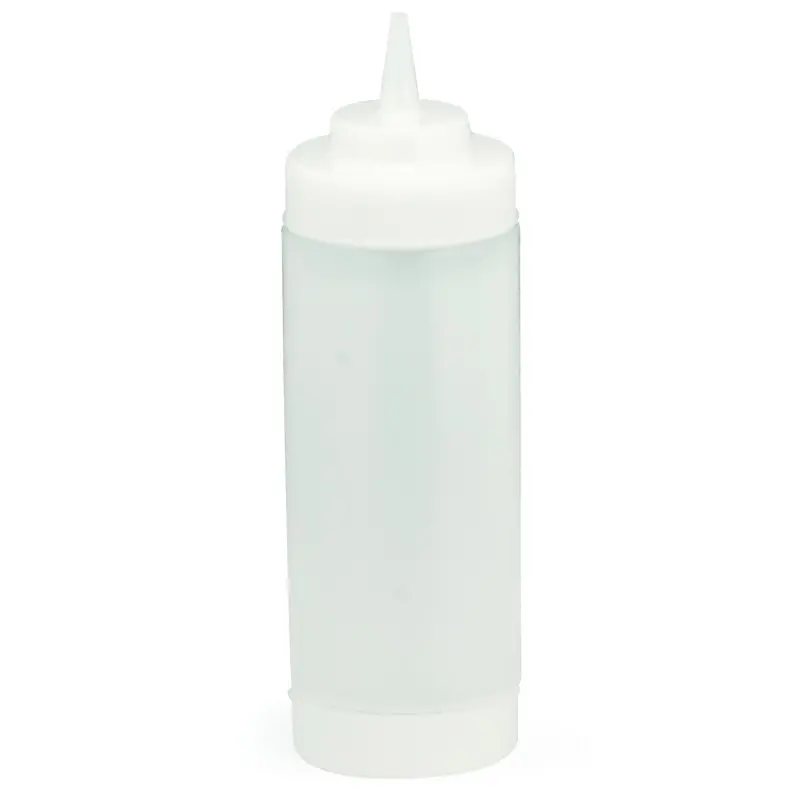 Tablecraft Dualway Squeeze Bottle 16 Oz. Clear - Polyethylene (LDPE) 63mm - Standard TipTop - NSF - Set of 12
