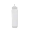 Tablecraft Dualway Squeeze Bottle 24 Oz. Clear - Polyethylene (LDPE) 63mm - Standard Cone-Tip Top - NSF - Set of 12