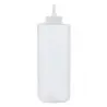 Tablecraft Selectop Widemouth Squeeze Bottle 32 Oz. Clear - Polyethylene (LDPE) 63mm - 3-Tip Top - Set of 12