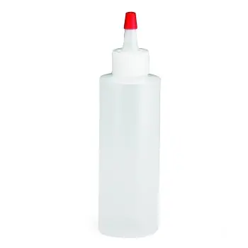 Tablecraft Squeeze Bottle 4 Oz. 1.5"x1.5"x5.75" - Polyethylene (LDPE) 24mm - Standard TipTop - Set of 24