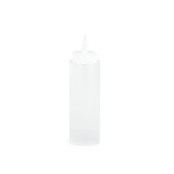Tablecraft Squeeze Bottle 8 Oz. Clear 2.06"x2.06"x7.37" - Polyethylene (LDPE) 38mm - Standard TipTop - Set of 72