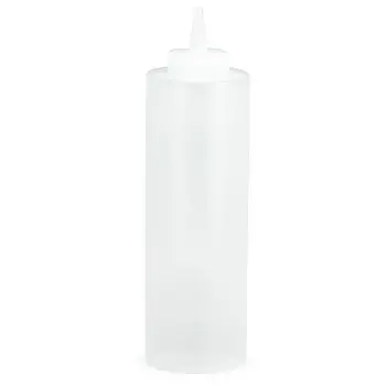 Tablecraft Squeeze Bottle 12 Oz. Clear 2.31"x2.31"x8.43" - Polyethylene (LDPE) 38mm - Standard TipTop - Set of 36