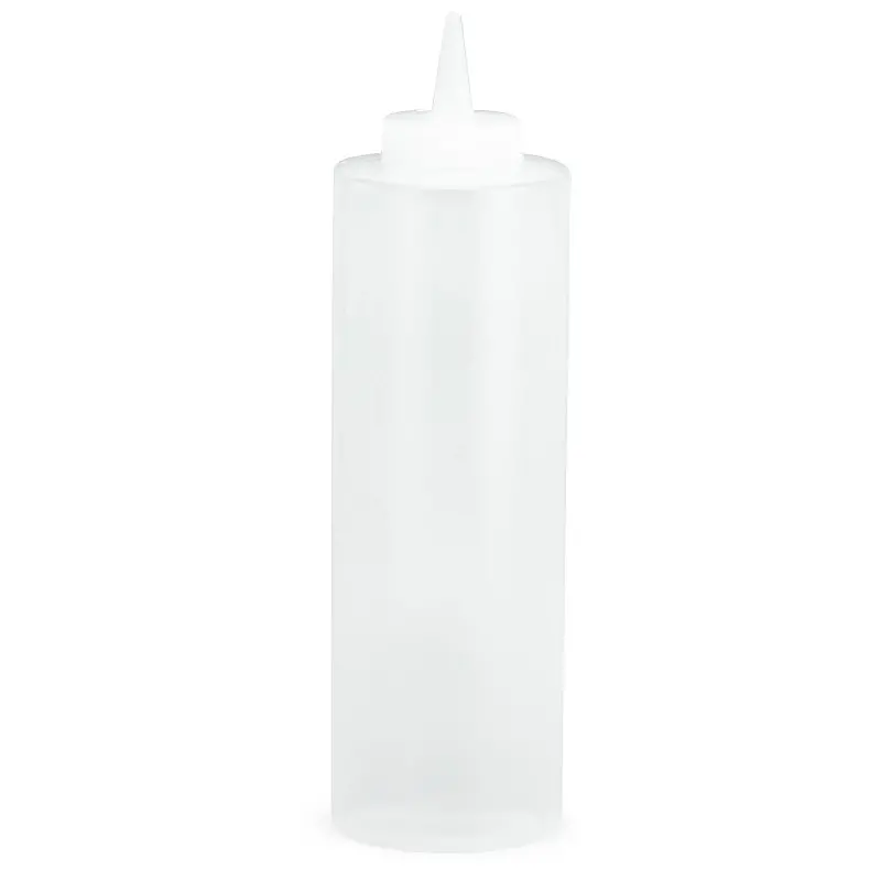 Tablecraft Squeeze Bottle 12 Oz. Clear 2.31"x2.31"x8.43" - Polyethylene (LDPE) 38mm - Standard TipTop - Set of 36