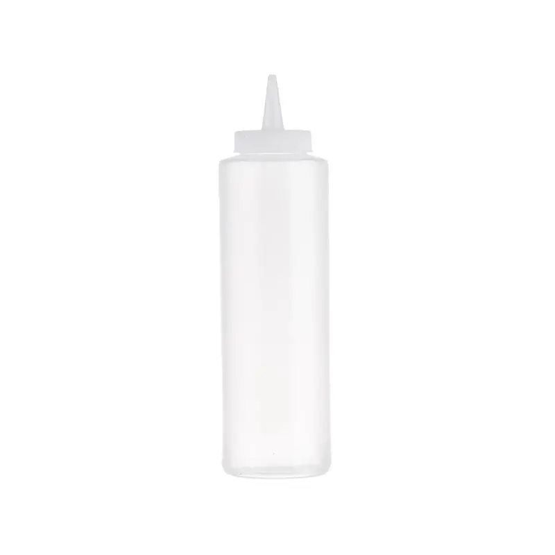 Tablecraft Squeeze Bottle 12 Oz. Clear 2.31"x2.31"x8.43" - Polyethylene (LDPE) 38mm - Standard TipTop - Set of 12